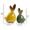 Ceramic Rabbit Figurines Easter Long Ear Bunny Ornament Desktop Animal Doll Home Office Room Decoration
