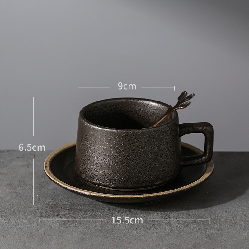 Nordic Travel Cup And Saucer Vintage Ceramic Coffee Cup And Saucer Camping Aesthetic Afternoon Tea Set 