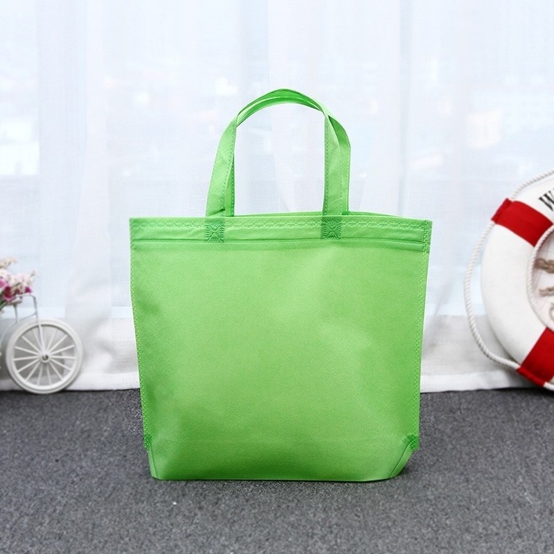 Solid Color Reusable Shopping Bags Foldable Storage Bag Handbag Women Hand Totes Fashion Shopping Organizer Shoulder Bag