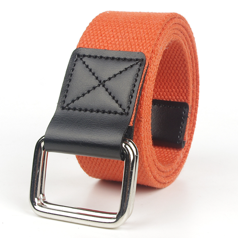  High-quality Fashion Casual Canvas Belt Women Double Loop Buckle Jeans Belt Male Female Young Student Decorative Belt for Men