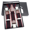 Leather Suspender Mens Navy BlueElastic Suspender Trousers 3Clips-on Men Suspenders Length-adjustable Strap 3.5cm*120cm 