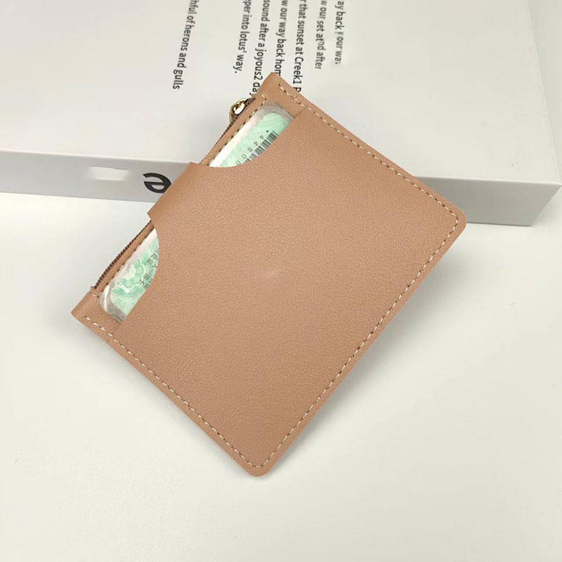 1pcs Card Bag for Men And Women Solid Color Exquisite Compact Card Document Storage Bag Mini Coin Key Bag