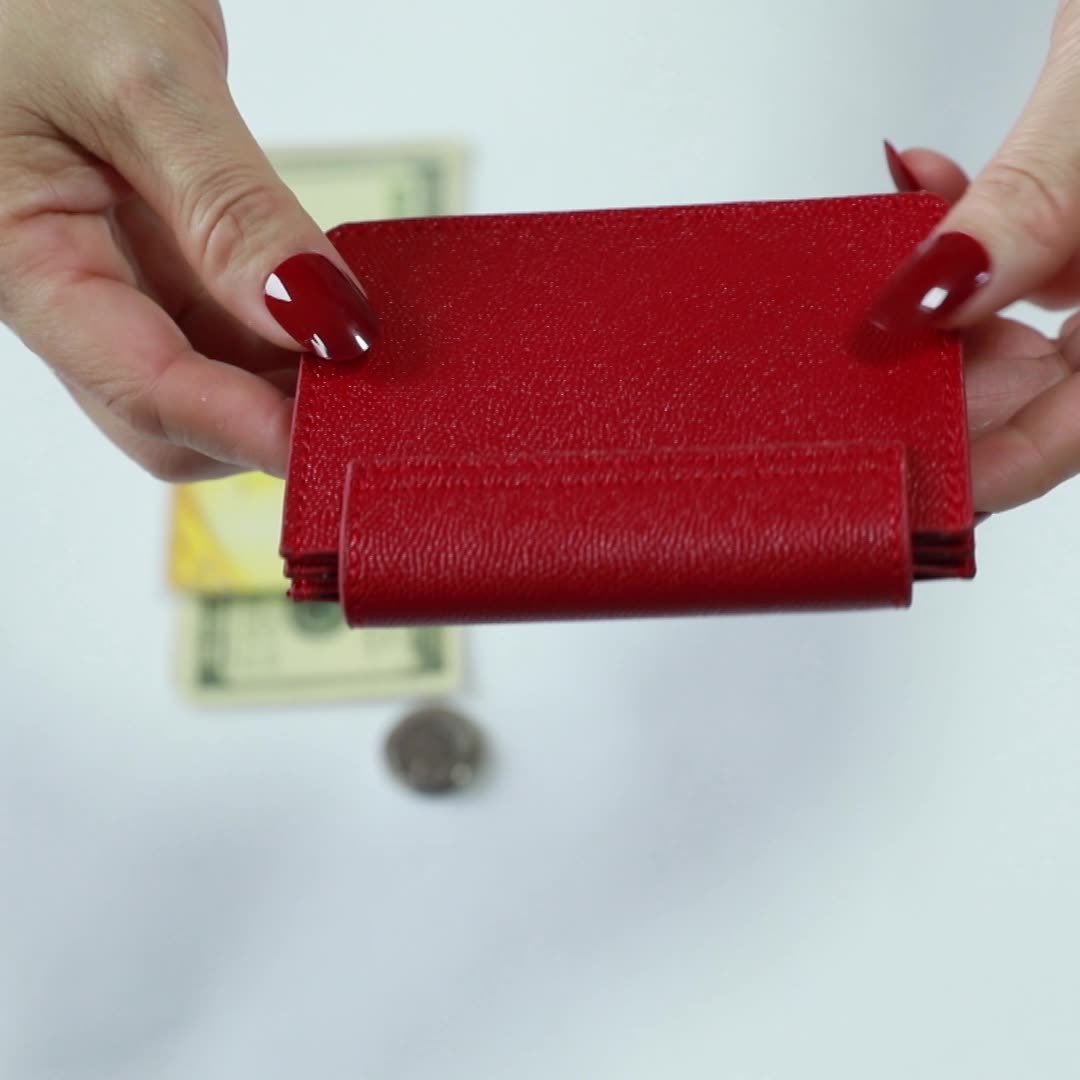 Women's Purse Short Pure Color Card Bag Women's Advanced Sense Compact And Simple Zero Purse Pure Color Advanced Sense Fashion