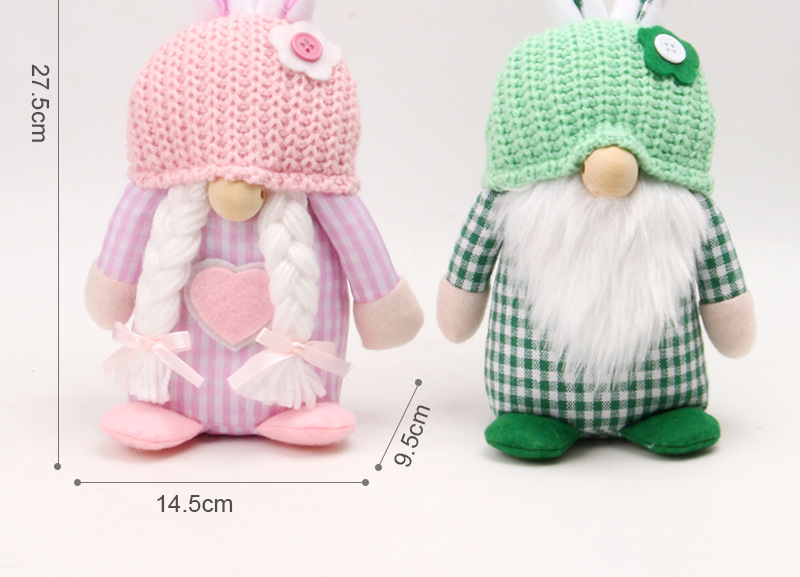 Easter Decoration: Dwarf Goblin Men's And Women's Plaid Rabbit Faceless Doll Ornament