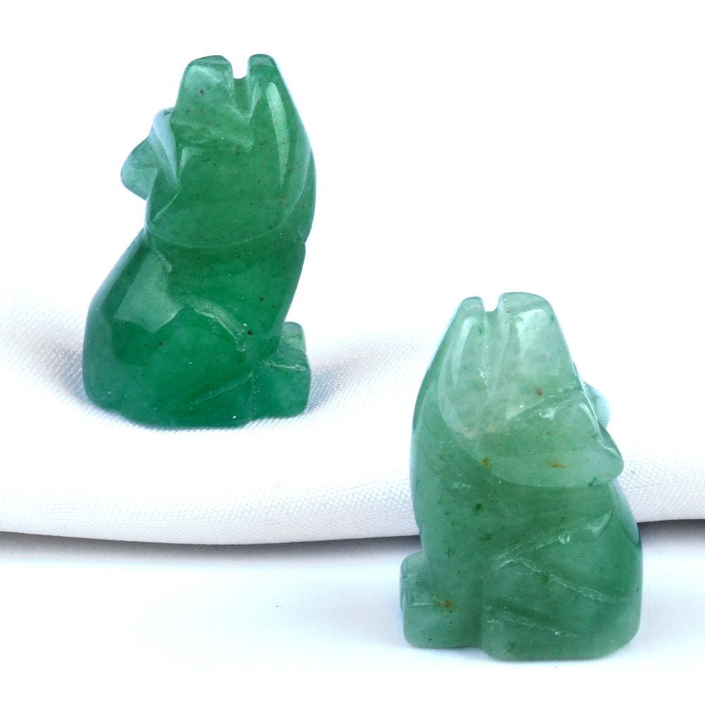 Mini Gemstones Dog Statue Natural Healing Crystal Mineral Animal Figurine Stone Carving Ornament Energy Carft Home Decor