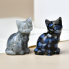 1pc 3.5cm/1.38in Crystal Carved Cat, Meditation Stone Crystal Gift for Home Decor.