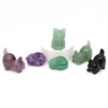 Natural Stone 1.2" Cute Cat And 1.5" Guardian Angel Statue Healing Crystal Animal Figurine Gems Craft Home Decor Christmas Gifts