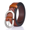Women's Leather Belt 2.8cm Natural Cowhide Silver Alloy Buckle Thin Belt Female Jeans Trousers Girdles Waistband