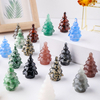 Natural Gemstone Carving Crystal Crafts Christmas Tree Statue Home Decoration Minerals Reiki Gift Party Room Decor