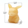 1.5" Natural Stone Yellow Jade Cute Cartoon Anime Carved Figure Healing Crystal Fancy Animal Statue Birthday Decor Home Ornament