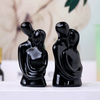 1PC Natural Crystal Stone Embrace Couple Obsidian Carving Home Decor Desktop Ornament Valentine Craftwork Gift