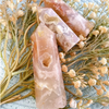 1PC Natural Rose Crystal Quartz Tower Sakura Agate Crystal Point Energy Cherry Agate Pink Gem Reiki Gift Home Decorate