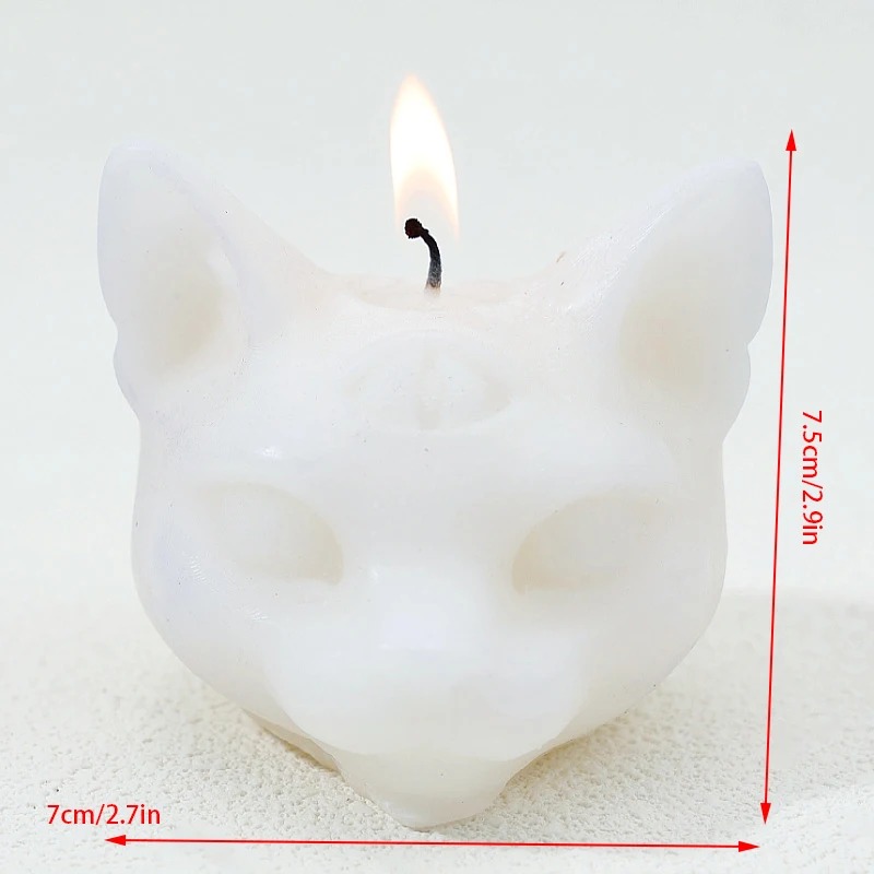 Three Eye Cat Scented Gothic Candles Soy Wax Halloween Creative Aromatherapy Decoration Dark Cat Ornaments Home Room Decor Gift