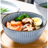 8 Inch Ramen Bowl Ceramic Noodle Bowl Stripe Design Large Soup Bowl Restaurant Household Retro Dinnerware