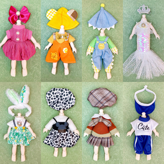 12cm Bjd Changing Dress Ob11 Cute Princess 16cm Doll Clothing Accessories JK Casual One Piece Set Girl DIY Dress Accessories Toy