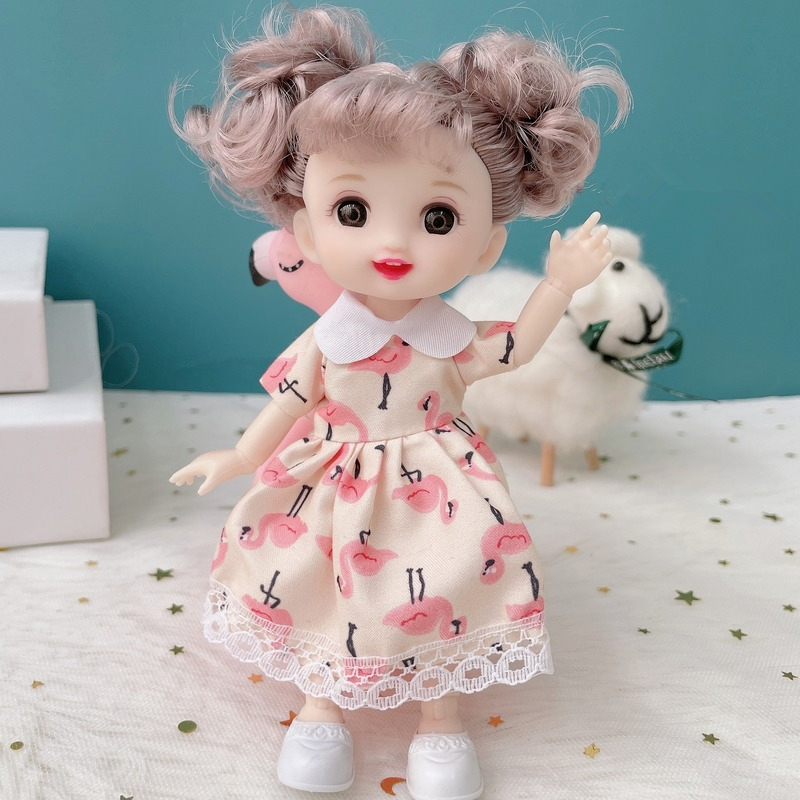 16cm Bjd Doll 13 Joint Cute 3D Brown Eye Dress Up Fashion Baby with Clothes Shoes Children's DIY Toy Girl Gift