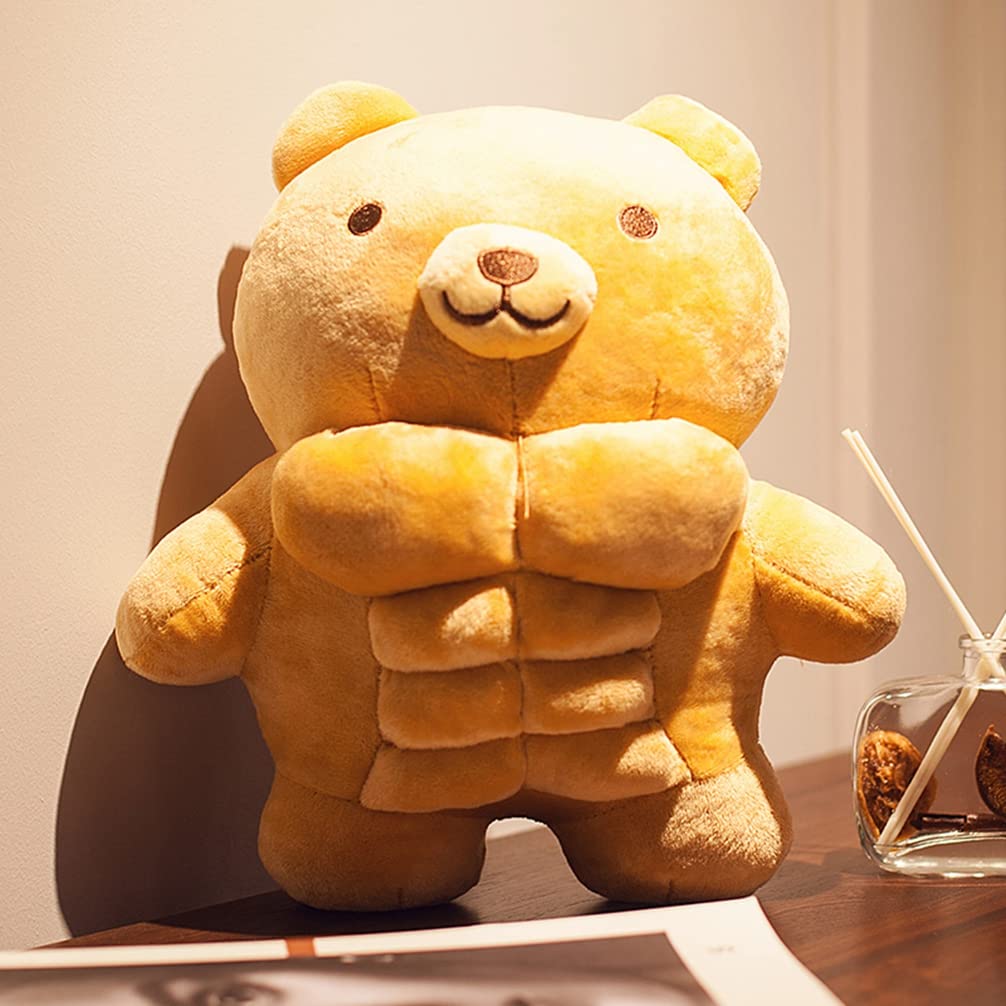 30cm Cute Muscle Bear Plush Toys Kawaii Brown Bear Plushies Dolls Teddy Bear Stuffed Animals Pillow Girls Kids Birthday Gifts