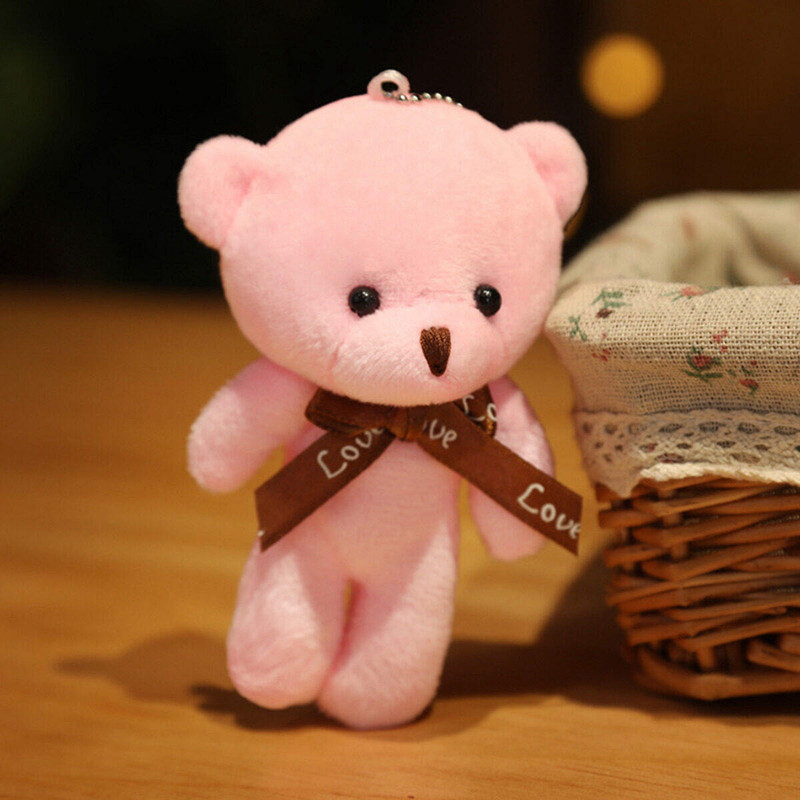 10PCS/Pack Stuffed Plush Toy Teddy Bears Mini Bear Doll Toy Keychain Bag Pendants Wedding Decoration Kids Birthday Party Gifts