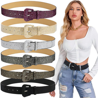 Women's Glitter Sequin Belt, Sparkly Belt for Jeans, Suitable for Pairing with Various Pants And Coats