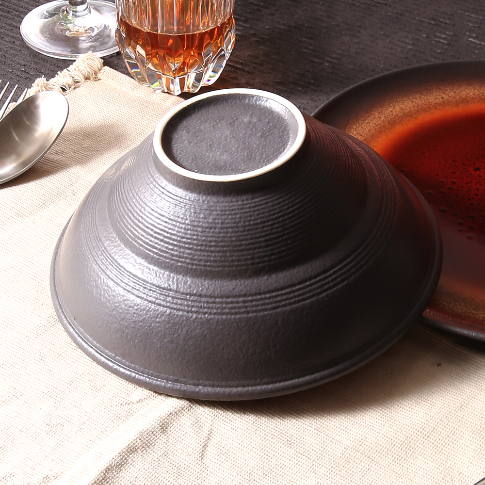  Japanese Ceramic Ramen Bowl Round Customized Colored Glaze Pink Ceramic Bowls for Serving Food Bowl Set