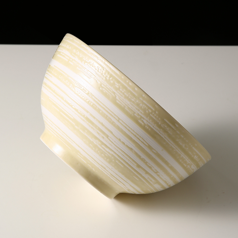 Circular Ceramic Bowl With Spiral Pattern Noodle Rice Ceramic Packaging Cup Bowls