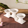 New Chinese Ceramic Highly White Dessert Snack Bowl Featured Bridge Shaped Food Bowl