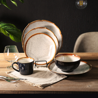 Modern Stoneware Dinnerware Set Wholesale Ceramic Plate Dinnerware Sets for Home Restaurant Wedding
