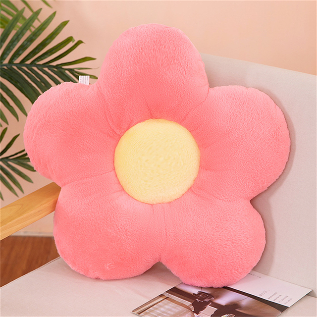 35cm Kawaii Colorful Flower Plush Pillow Cushion Soft Sunflower Plant Mat Stuffed Sofa Bed Sleeping Back Cushion Decor Gifts