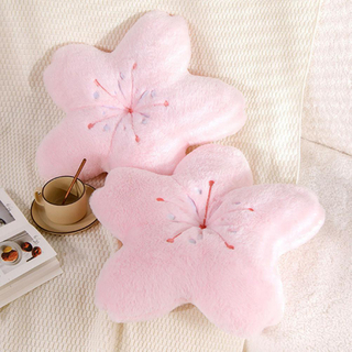 45cm New Pink Sakura Plush Pillow Kawaii Flowers Plush Pillow Mat Lifelike Soft Cherry Blossom Cushion Plushie Props