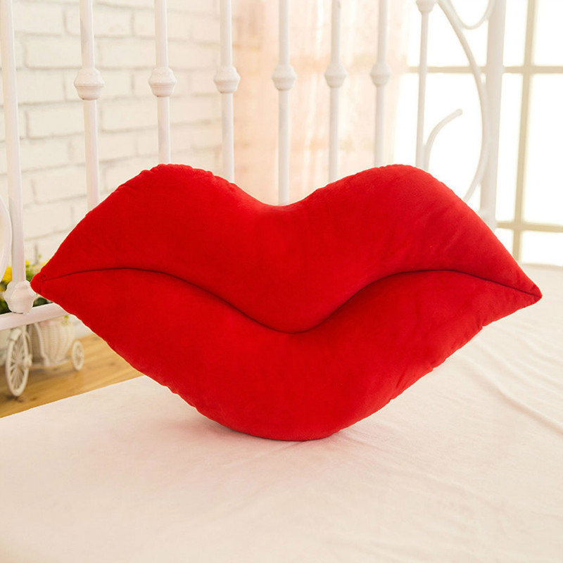 Chair Mats Hot Sale Lip Shaped Pillows Solid Color Cute Soft Fashion Plush Sofa Cushions Home Decoration