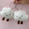 Cute Plush White Cloud Pendant Keychain Girl Bag Accessories Kawaii Pendant Doll Couple Key Ring