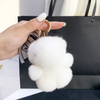Women Bag Charm Trinkets Car Metal Key Rings Rear View Mirror Ornaments Cute Real Mink Fur Keychain Plush Panda Pendant Kids Toy