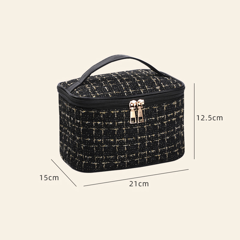 Fashion Cosmetic Bag Large Capacity Portable Handbag Woven Cosmetics Makeup Brush Storage Household Travel Wash Bag