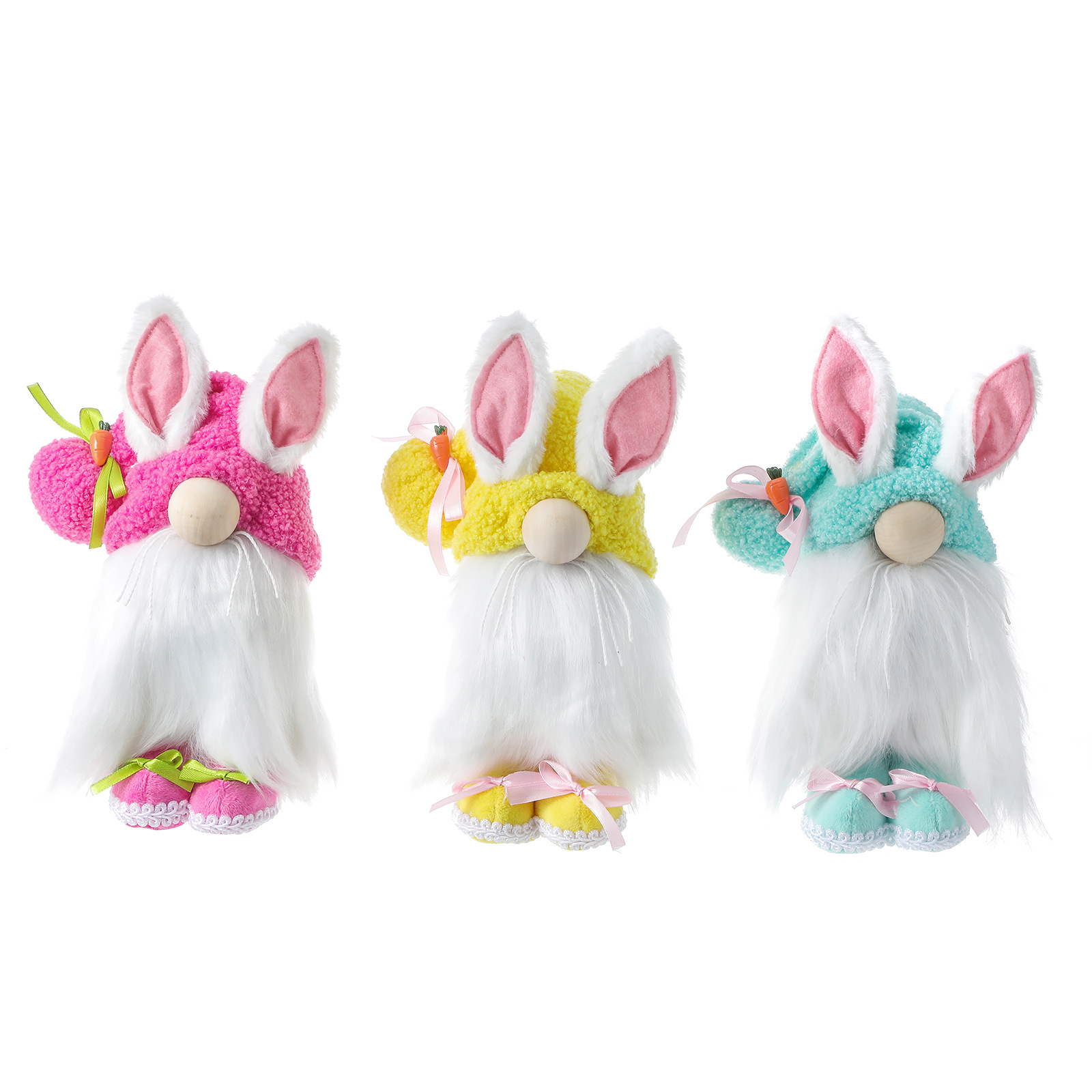 New Easter Long Eared Rabbit Standing Faceless Doll Doll Dwarf Showcase Home Decor
