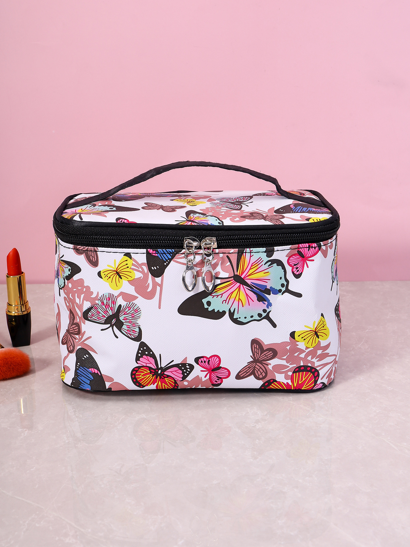 Fashion Printing Butterfly Cosmetic Bag Large Capacity Portable Travel Wash Toiletry Storage Bag Ladies Manicure Tools Handbag