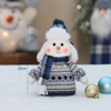 Christmas New Product Blue Fabric Doll Cute Skiing Swinging Snowman Decoration Pendant Holiday Gift
