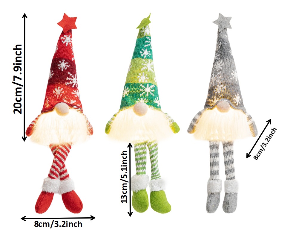 Christmas Faceless Doll Knitted Hat Glowing Forest Elderly Ornament Cute Rudolf Decoration