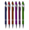 2 in 1 Multifunction Metal Ball Pen with Stylus Soft Touch Screen Pen Ballpoint Pens Rubber with Custom Logo