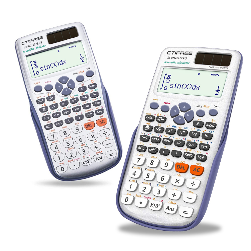  Scientific Calculator With 552 Functions In Black And White Color For Students Solar And Battery Powdered