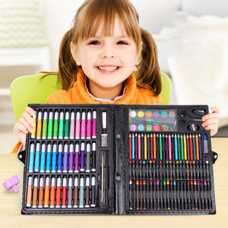 Hot Sale 150 Pcs Multi Colors Wax Crayon Color Pencils Set Plastic Art Set For Children Kids