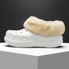 Women Garden Warm Fur Lined Clogs Ladies Sandals With Fur Customize Logo Comfortable Soft Fluffy Slippers Winter Furry Shoes