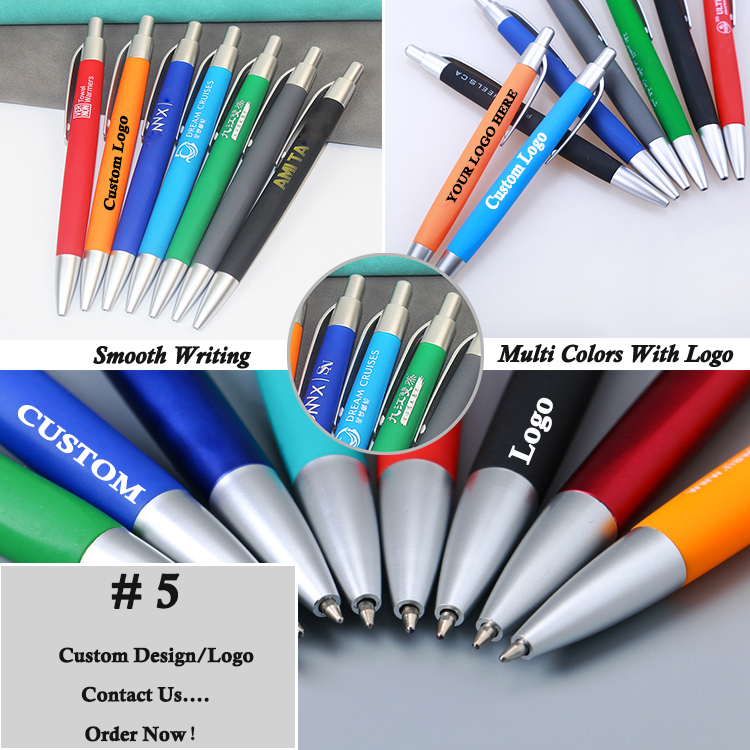 Creative Bank Hotel Reception Desk Pen Metal Rotary Ballpoint Pen for Business School Office Customization Accepted