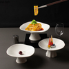 Pure White Simple Ceramic Main Dish Plate Hotel Restaurant Kitchen Special Tableware Creative High-foot Fruit Salad Plate