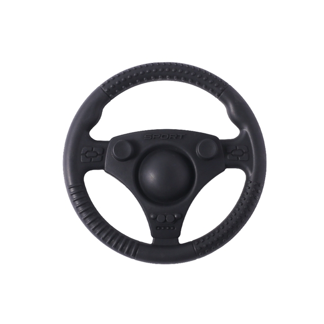 1PC Silicone Teether Baby Steering Wheel Car Teether Wooden Teether Ring BPA Free Silicone Infant Goods Kid Teething Toy