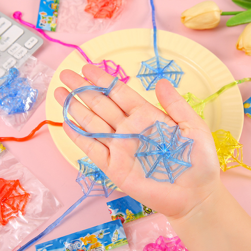 12-50Pcs Stretchable Climbing Spider Web Tricky Toys Kids Birthday Party Baby School Gift Rewards Halloween Carnival Party Favor