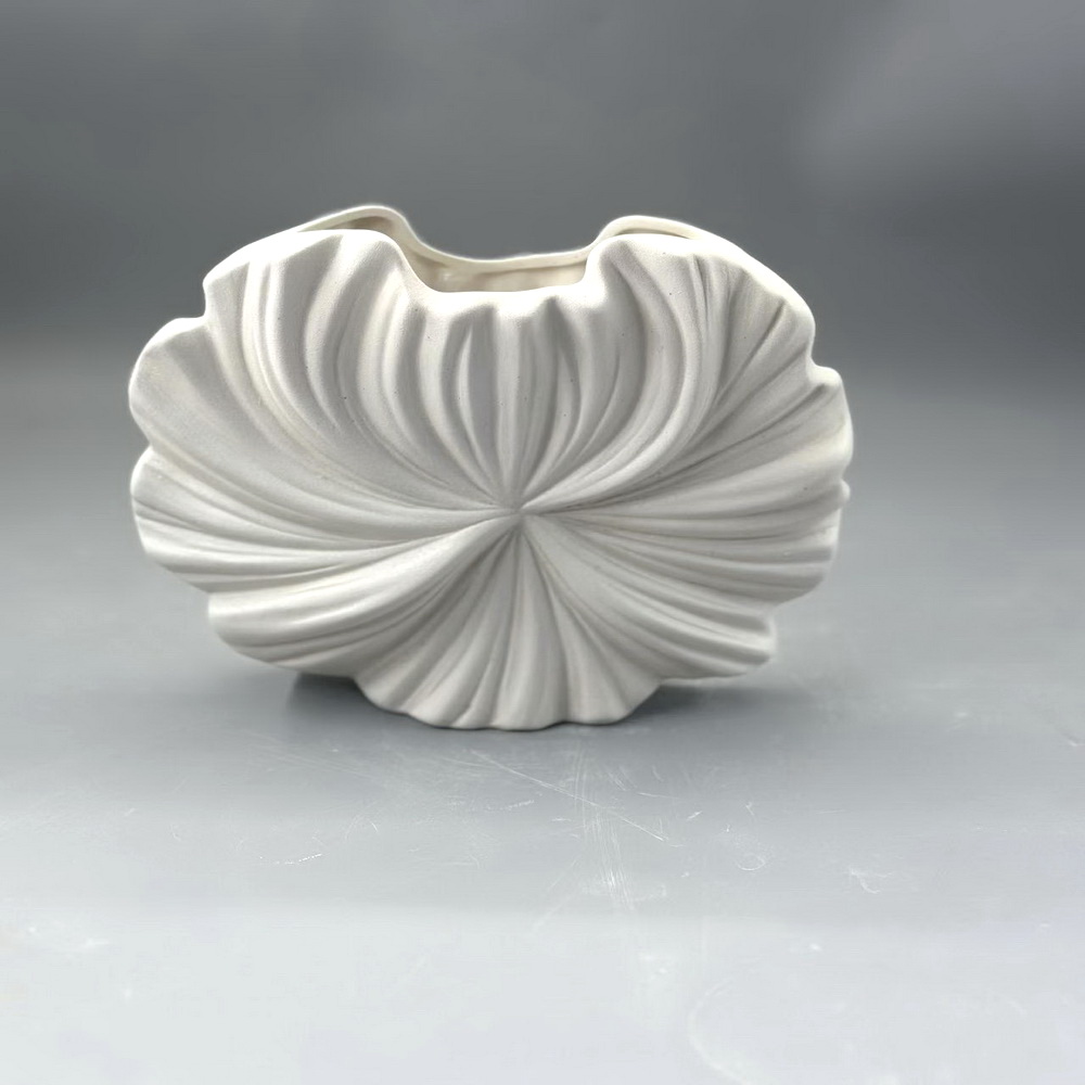 Ceramic White Plain Fired Vase Creative Hotel Entrance Hydroponic Flower Arrangement Living Room Home Decoration Wholesale