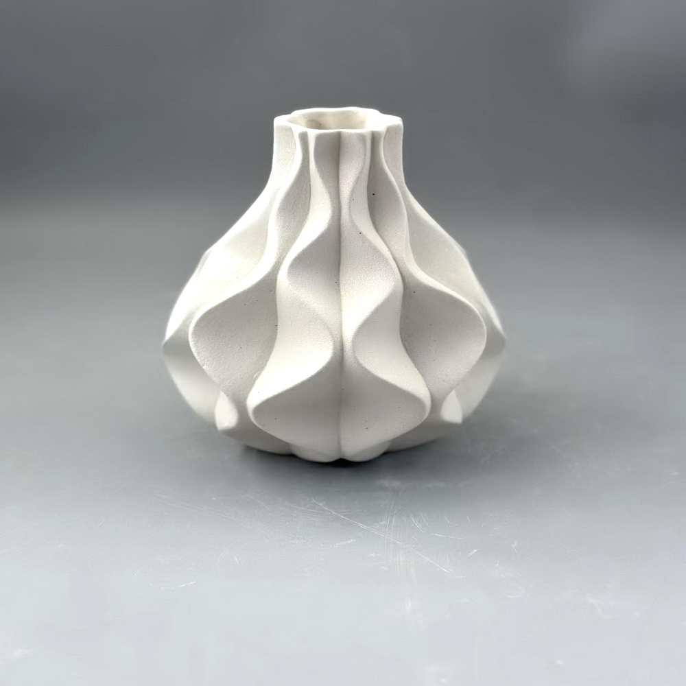 Nordic pleated paper bag ceramic decoration dried flowers flower vase living room flower arrangement ornament flower utensil