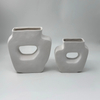 European Style Minimalist Ceramic Vase Shell Pattern Frosted Texture Home Decoration Center Decoration