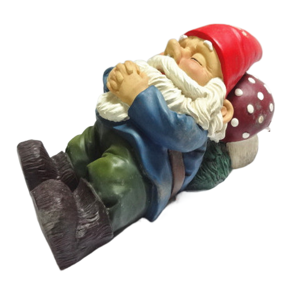 Resin Hand-held Mushroom Dwarf Figurines for Outdoor Decoration
