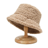 Lamb Faux Fur Bucket Hat Winter Warm Velvet Hats for Women Lady Thicken Bob Panama Outdoor Fisherman Hats Caps Girls